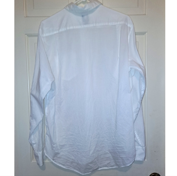 GAP white collared long sleeve button up shirt classic fit size medium blouse - Picture 2 of 14